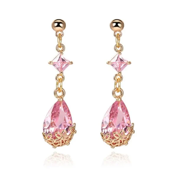 Juhlakorvakorut, ROMANCE | Romantic Teardrop Earrings in Pink