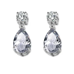 Juhlakorvakorut, ROMANCE/Simple Teardrop Earrings with CZ