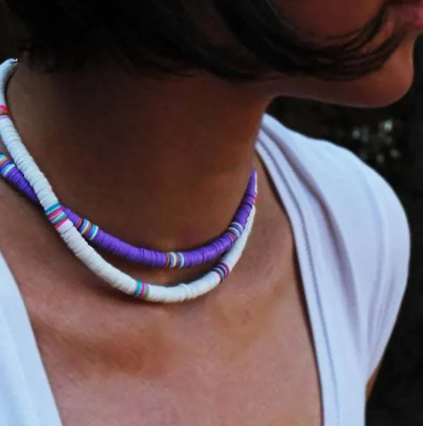 Kaulakoru, FRENCH RIVIERA | White Surf Necklace -valkoinen kaulakoru