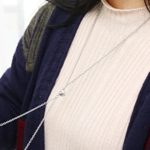Kaulakoru, Silver Couple Necklace with Heart -rakkauskoru