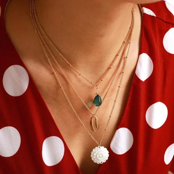 Kerroskaulakoru, FRENCH RIVIERA | Summer Lotus Necklace in Gold
