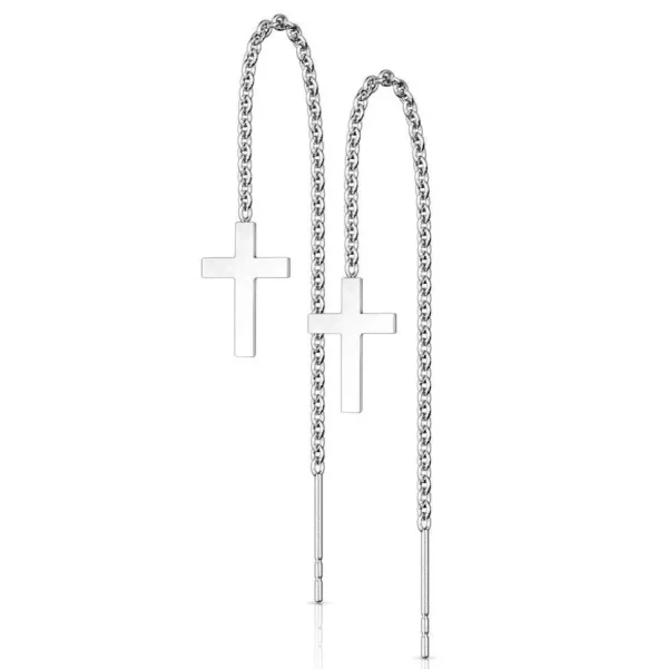 Kirurginteräksiset korvakorut, Free Hanging Cross Earrings
