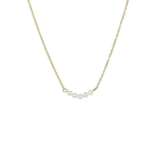 Kirurginteräskaulakoru, FRENCH RIVIERA | Belle Pearl Necklace in Gold