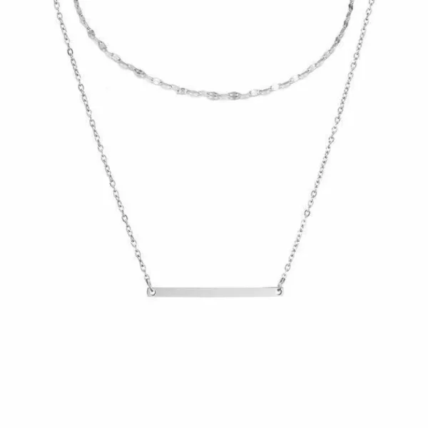 Kirurginteräskorusetti, FRENCH RIVIERA | Oceane Silver Necklace Set