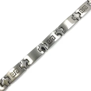 Kirurginteräsrannekoru, Classic with Greek Decoration
