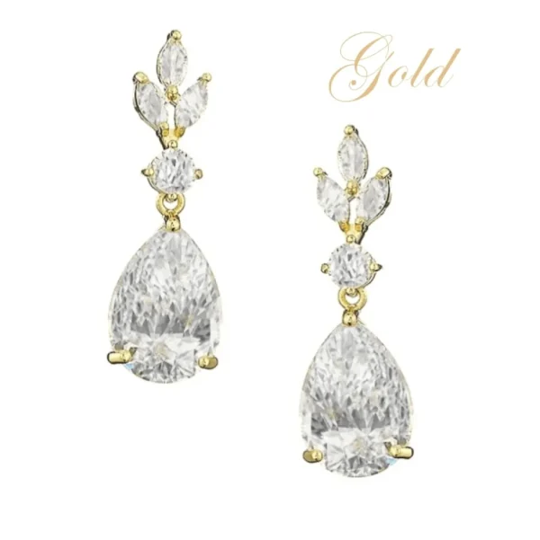 Korvakorut, ATHENA BRIDAL | Sparkle Teardrop -kullanväriset pisarat
