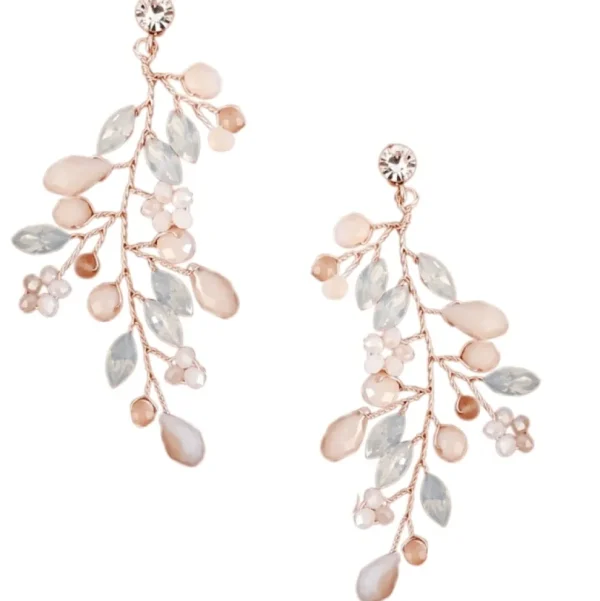 Korvakorut, ATHENA BRIDAL | Sparkle Earrings -vaaleanpunaiset kukat