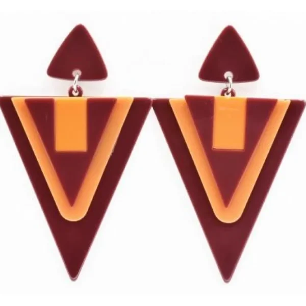 Korvakorut, BELLE MISS Sixties | Plastic Triangle (viininpunainen)