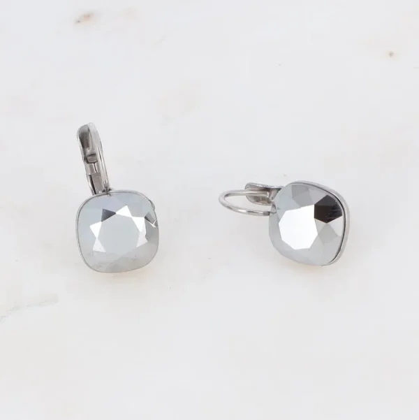 Korvakorut, BOHM PARIS | Boucles Bea -harmaat kristallikorvakorut, hopea
