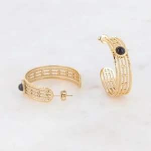 Korvakorut, BOHM PARIS | Créoles Anaïs -onyx