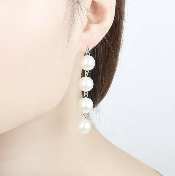 Korvakorut, FRENCH RIVIERA | Long Pearl Earrings in Silver