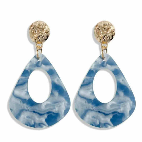 Korvakorut, Modern Blue Marble Earrings