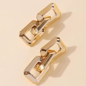 Korvakorut, PAPARAZZI | Chunky Square Gold Chain Earrings