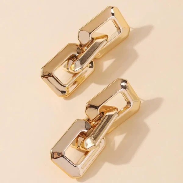 Korvakorut, PAPARAZZI | Chunky Square Gold Chain Earrings