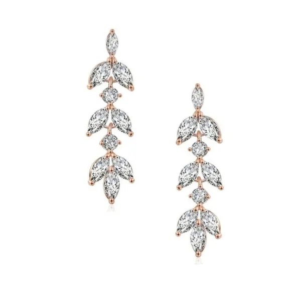 Kristallikorvakorut, ATHENA BRIDAL | Romantic Adelie Earrings (Rosegold)