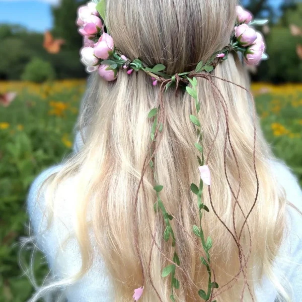 Kukkakruunu | SUGAR SUGAR, Lovely Roses -vaaleanpunainen kukkapanta