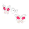 Lasten hopeakorvakorut, Pink Butterfly -perhoskorvakorut