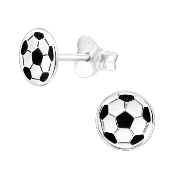 Lasten hopeanapit, Football -jalkapallonapit (hopea & musta)