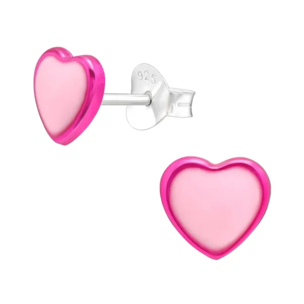 Lasten hopeanapit, Pink Heart -vaaleanpunaiset sydänkorvakorut