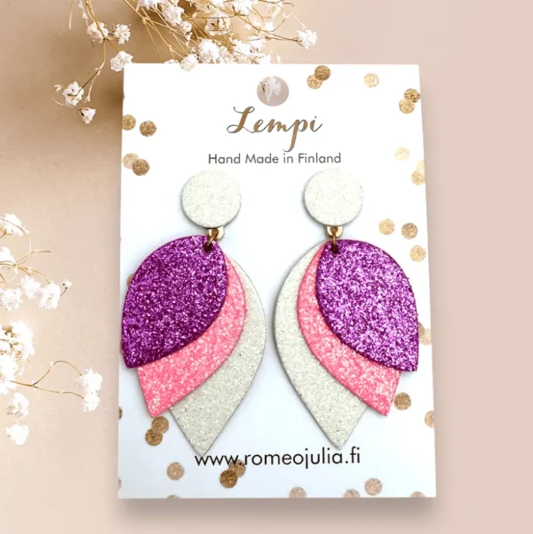 LEMPI®-korvakorut, Hehku (valko-pinkki kimallus)