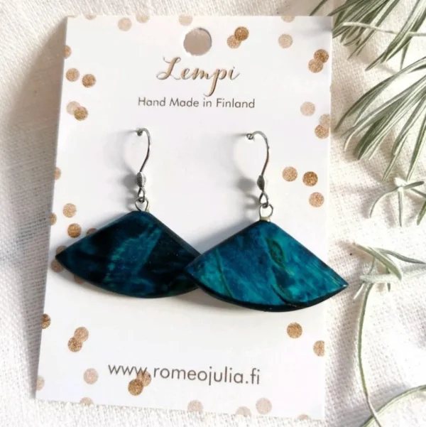 LEMPI-korvakorut, Kolmio (turkoosi, visakoivu)
