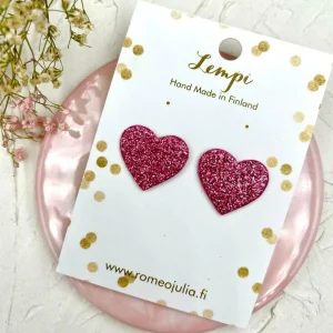 LEMPI-korvakorut, Lempi (ruusuinen pinkki glitter)