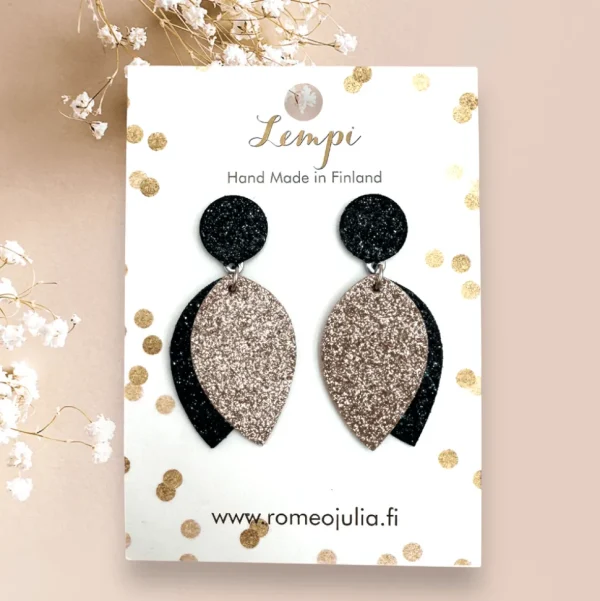 LEMPI®-korvakorut, Nuppu (sini-ruusukulta glitter)