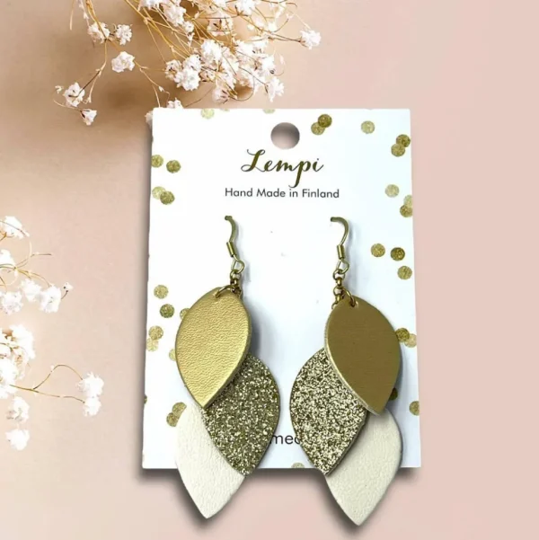 LEMPI®-korvakorut, Pikku Vilja (kulta, kulta glitter, valkoinen)