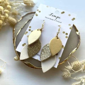 LEMPI®-korvakorut, Pikku Vilja (kulta, kulta glitter, valkoinen)