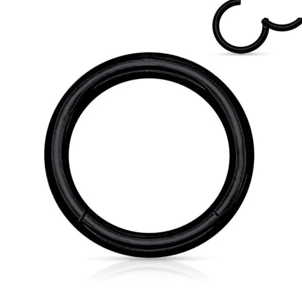Lävistysrengas, Hinged Segment Ring in Black 1mm/useita halkaisijoita