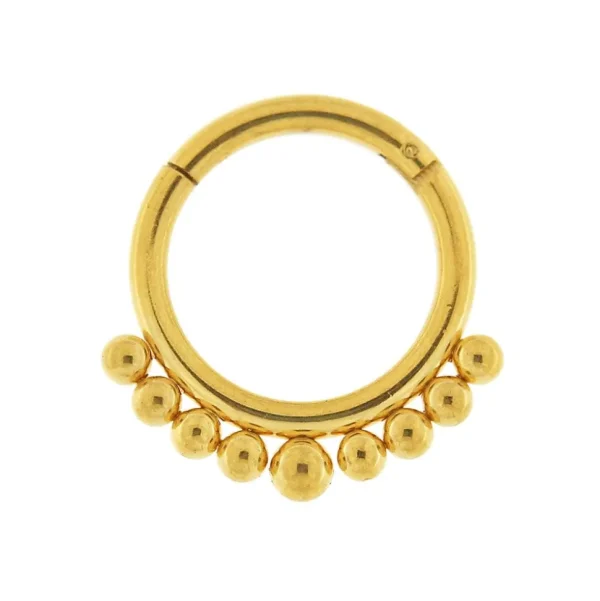 Lävistysrengas, 1,6mm Gold Clicker with Ball Decoration