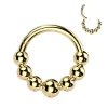 Lävistysrengas 1,2mm, Gold Titanium Beads Hoop -titaaninen clicker