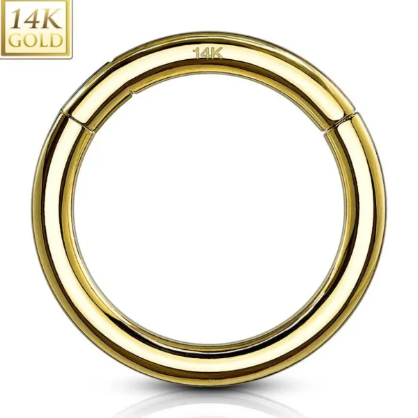 Lävistysrengas Ø8mm, High Quality 14K Gold Hinged Rings -kultarengas