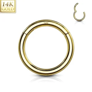Lävistysrengas Ø8mm, High Quality 14K Gold Hinged Rings -kultarengas