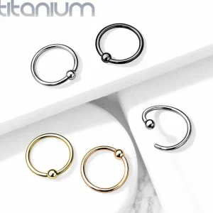 Lävistysrengas 0,8mm, Implant Grade Titanium Bendable Ring in Black