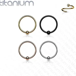 Lävistysrengas 0,8mm, Implant Grade Titanium Bendable Ring in Black