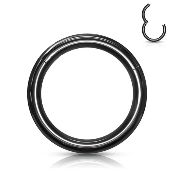 Lävistysrengas 0,8mm, Titanium Clicker in Black
