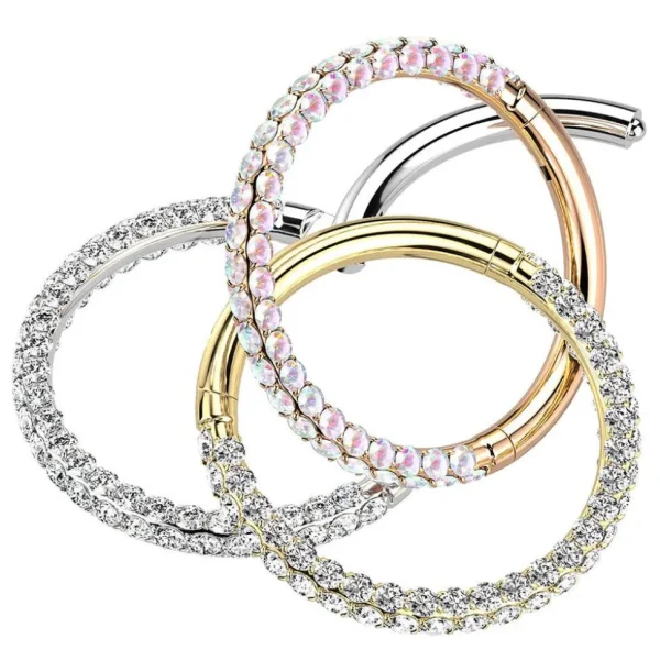 Lävistysrengas, Titanium 3 Sides Hoop in Gold -titaaninen clicker