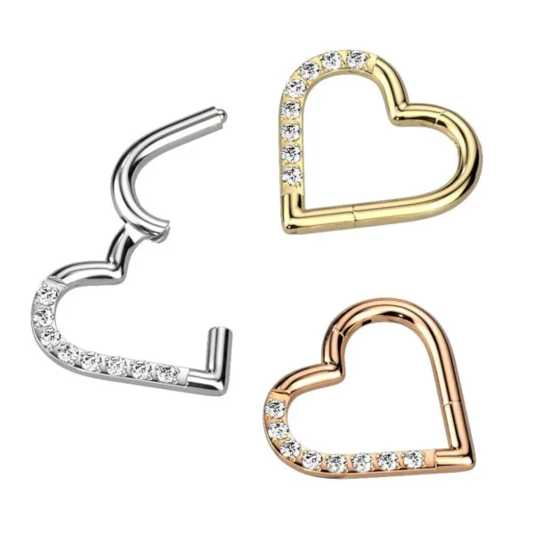 Lävistysrengas, Titanium Heart CZ -sydän titaaniclicker