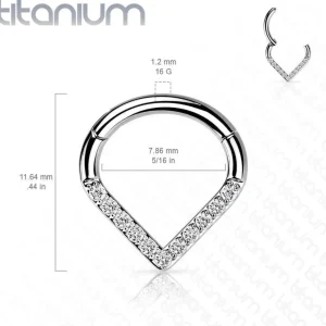 Lävistysrengas, Titanium Single Line CZ Hoop