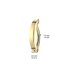 Napakoru, Hinged Belly Button Hoop in Gold -titaaninen naparengas