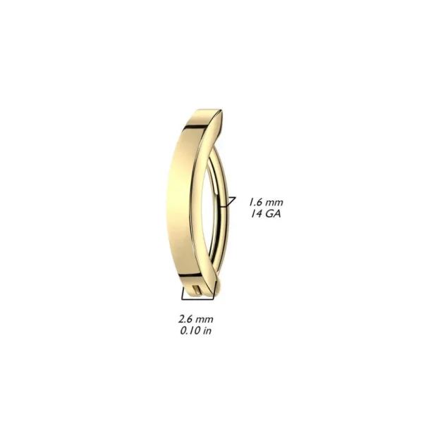 Napakoru, Hinged Belly Button Hoop in Gold -titaaninen naparengas