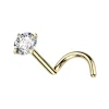 Nenänappi 1mm, Titanium Gold 2,5mm CZ -titaaninen nenänappi (kulta)