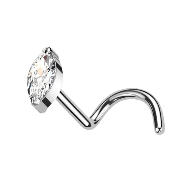 Nenänappi, Titanium Marquise Nose Stud -titaaninen nenänappi (hopea)