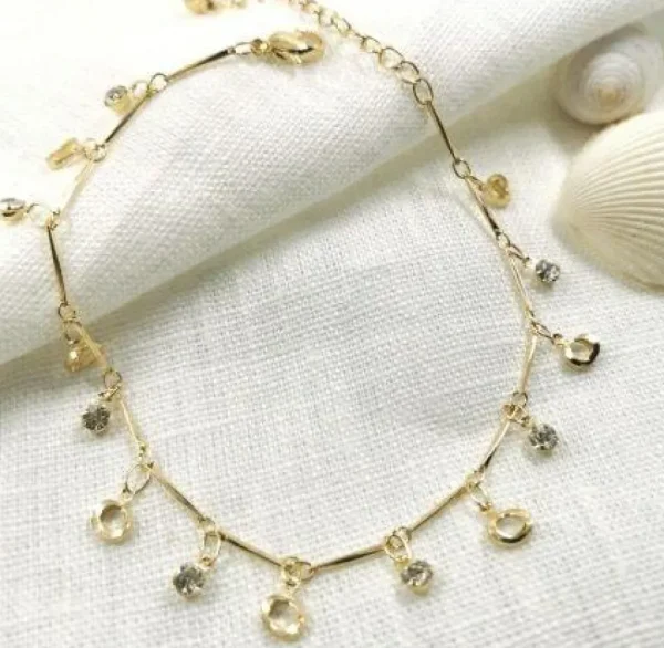 Nilkkakoru | HOLIDAY COLLECTION/Gold Anklet with Shiny Decoration