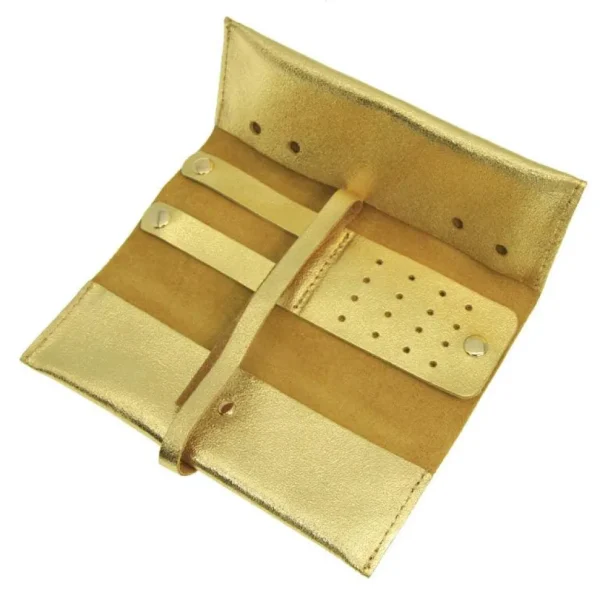 Pochette à bijoux Harmony -nahkainen korujen säilytyskäärö (kulta)