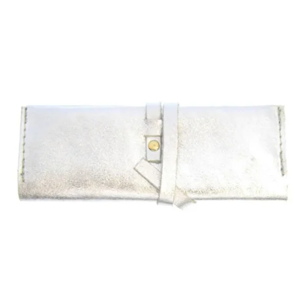 Pochette à bijoux Harmony -nahkainen korujen säilytyskäärö (hopea)
