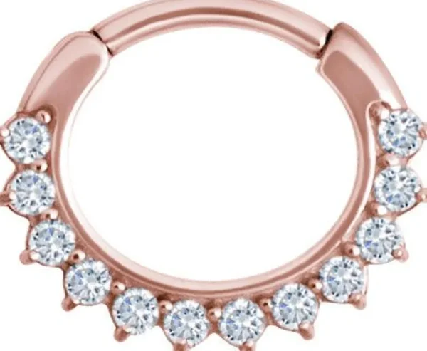 PREMIUM COLLECTION | 14K-24K siro ruusukulta & zirconia clicker