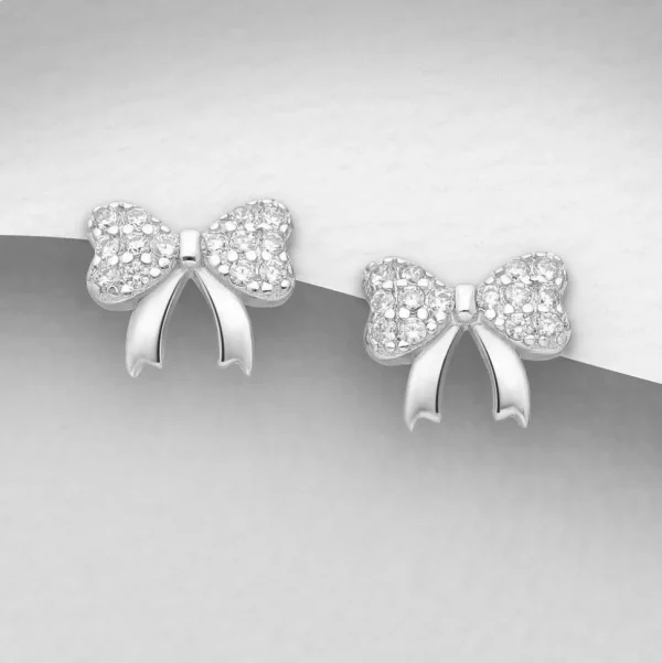 PREMIUM COLLECTION | Linda -kirkkaat rusetinmuotoiset hopeanapit