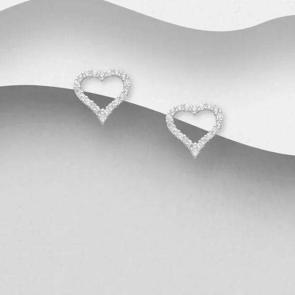 PREMIUM COLLECTION | Lumo -kirkkaat sydämenmuotoiset hopeanapit